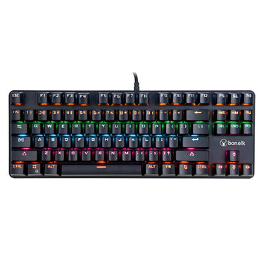 bonelk gaming mechanical compact wired rgb led keyboard (black)